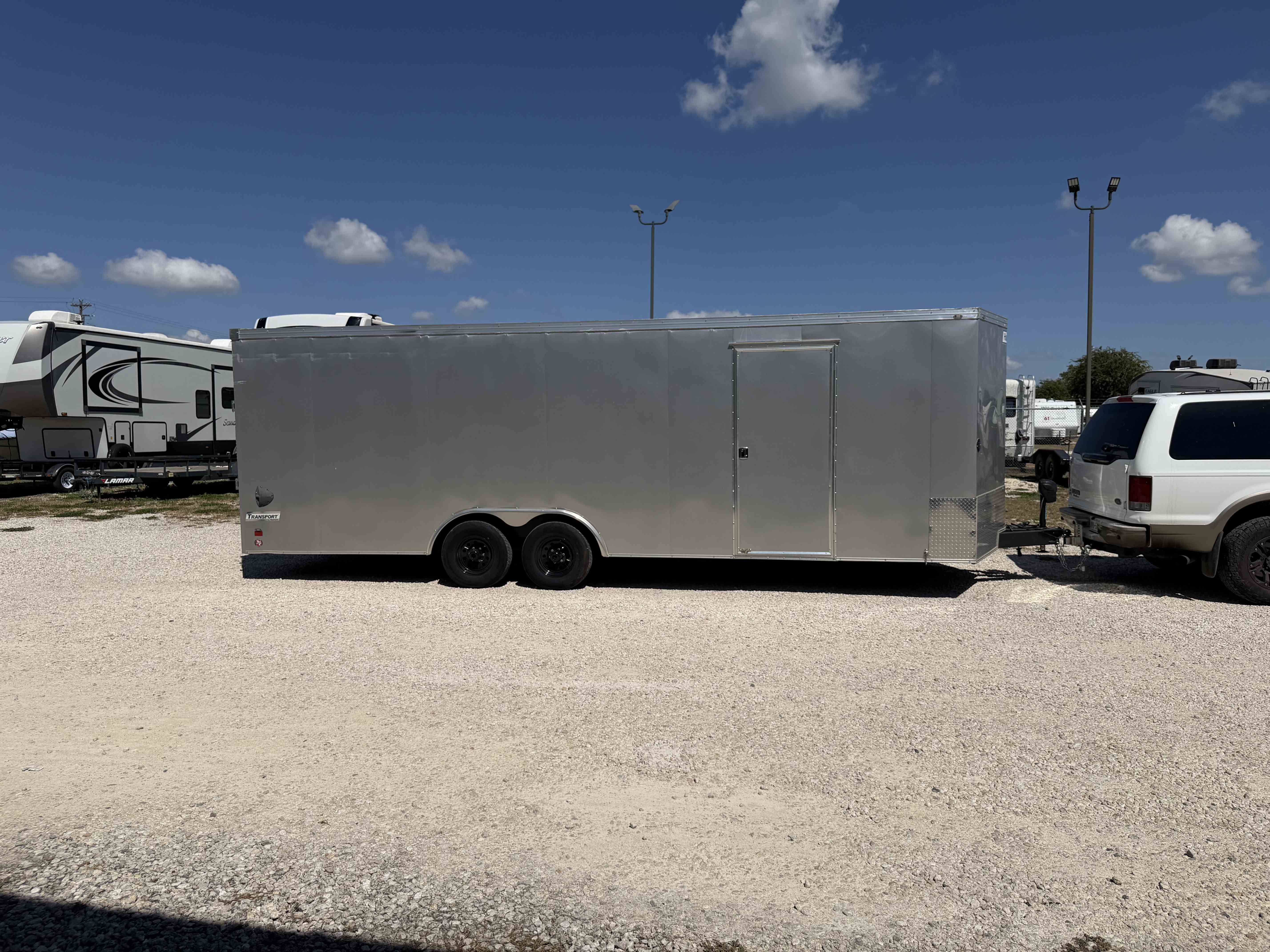 8.5 foot by 24 foot enclosed cargo trailer rental in Leander TX